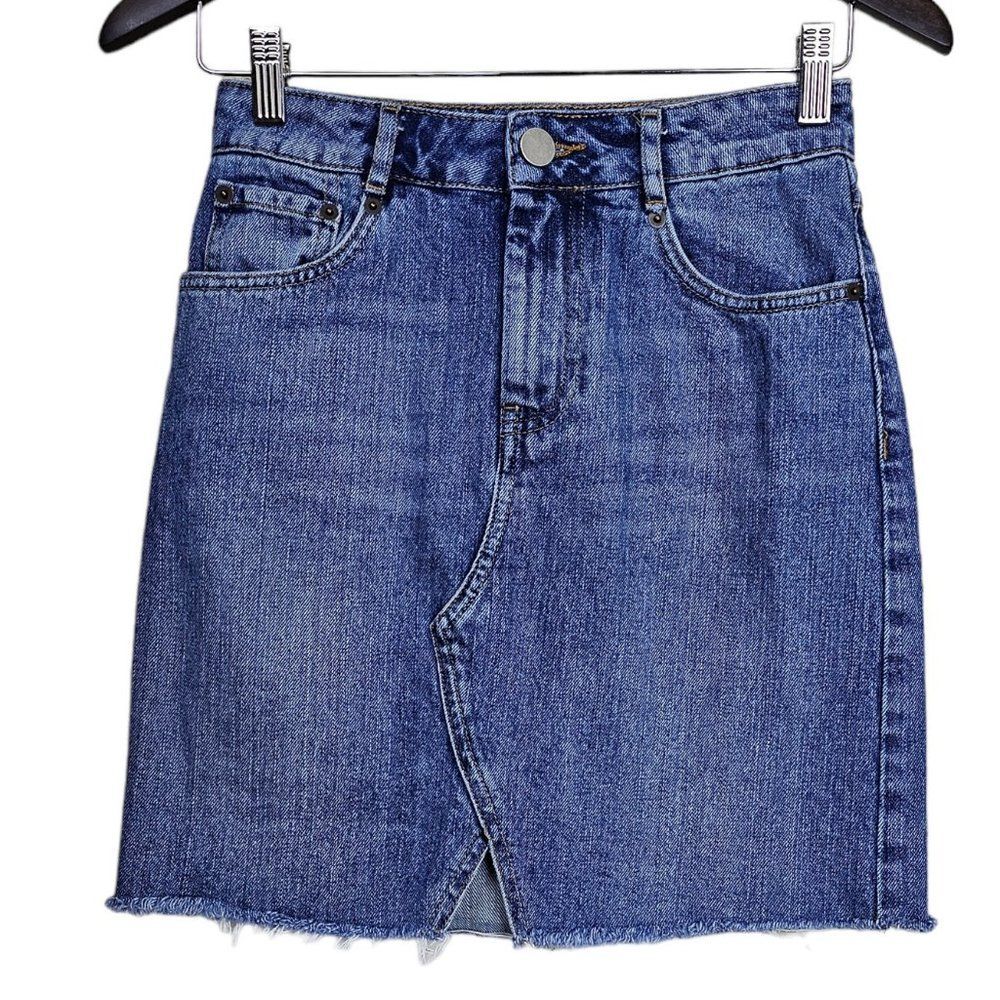 ASOS DESIGN Denim Pelmet Skirt Mid Wash Size 0
